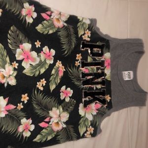Pink brand shirt with floral pattern